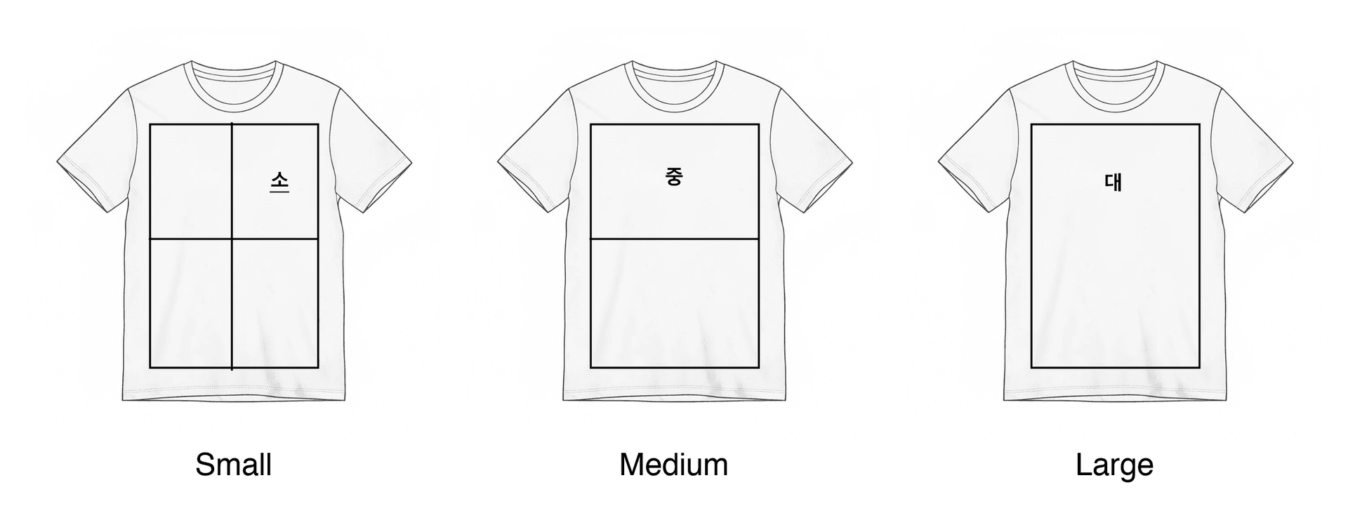 프린팅 사이즈 비교